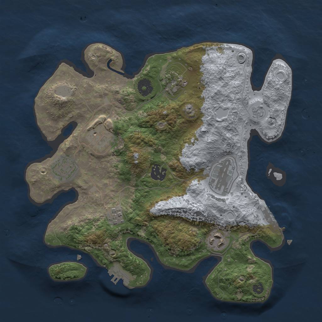 Rust Map: Procedural Map, Size: 3000, Seed: 29610, 13 Monuments