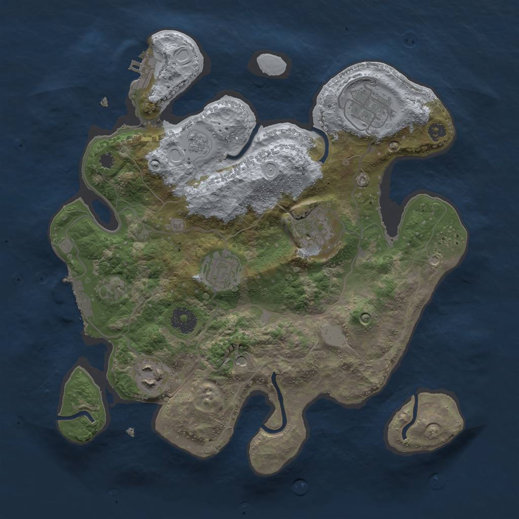 Rust Map: Procedural Map, Size: 3000, Seed: 8532, 11 Monuments