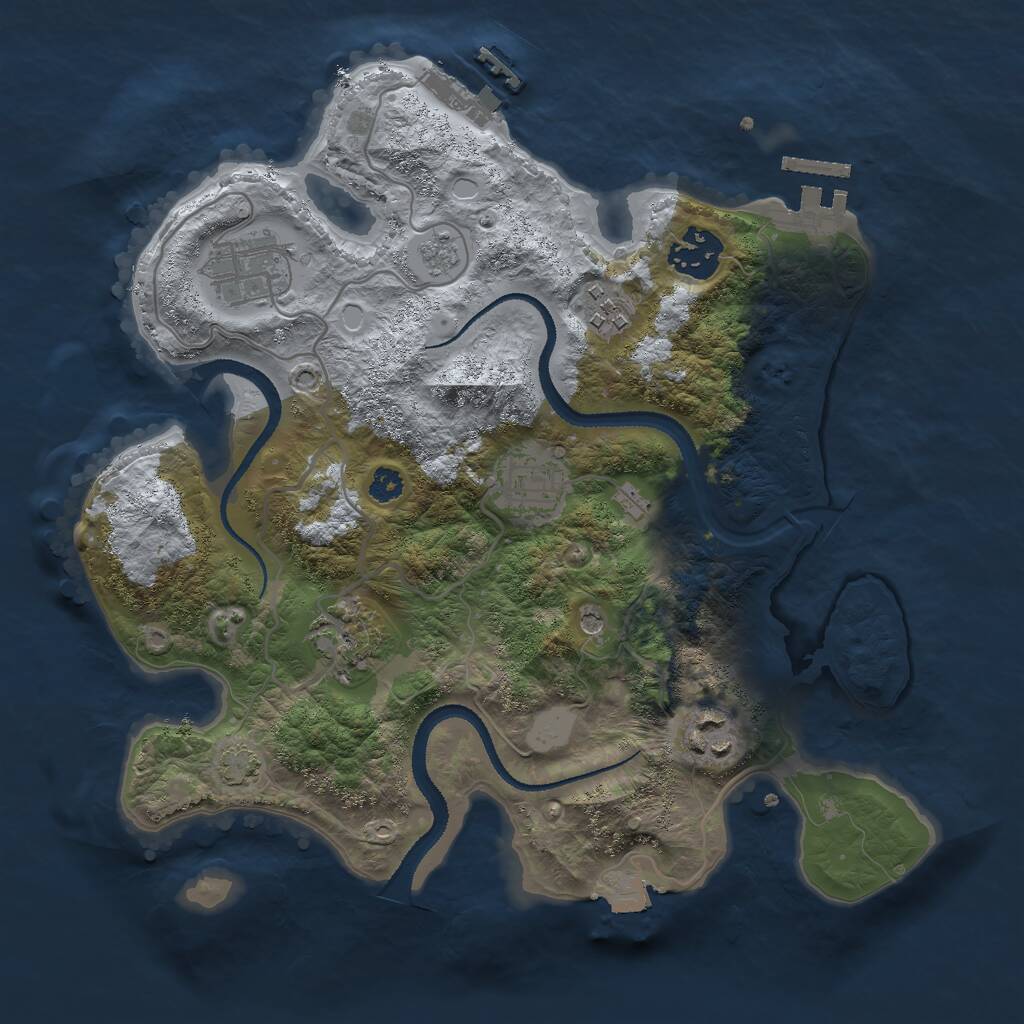 Rust Map: Procedural Map, Size: 3000, Seed: 787948923, 12 Monuments