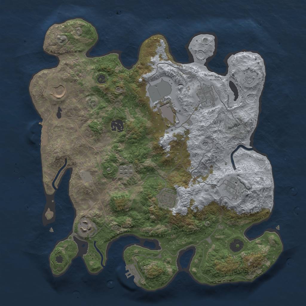 Rust Map: Procedural Map, Size: 3500, Seed: 2114096592, 15 Monuments