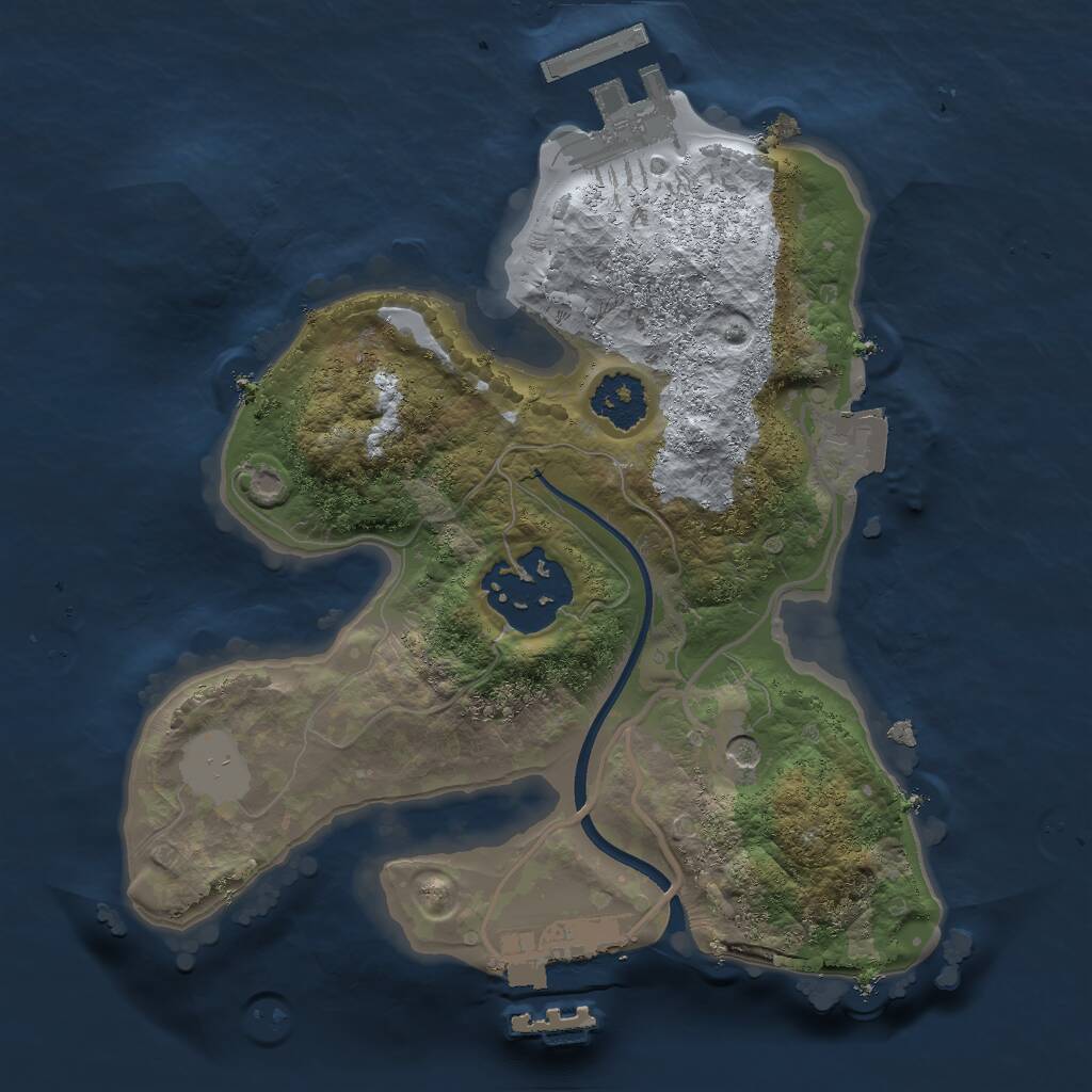Rust Map: Procedural Map, Size: 2000, Seed: 508187974, 5 Monuments