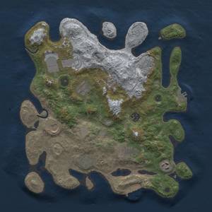 Thumbnail Rust Map: Procedural Map, Size: 3500, Seed: 1207790691, 16 Monuments