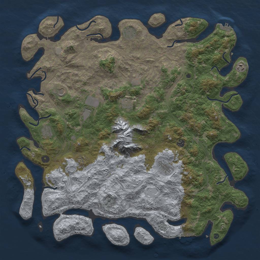 Rust Map: Procedural Map, Size: 5000, Seed: 8226260, 18 Monuments