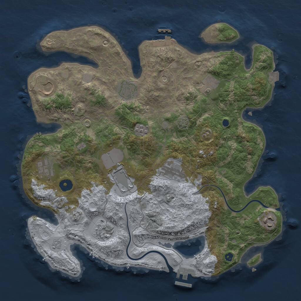 Rust Map: Procedural Map, Size: 3600, Seed: 443903, 15 Monuments