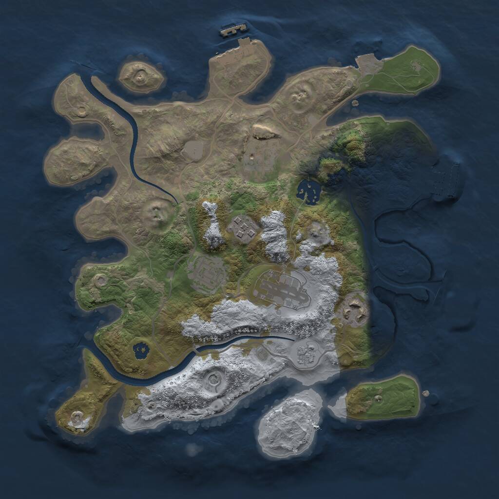 Rust Map: Procedural Map, Size: 3000, Seed: 576365651, 11 Monuments