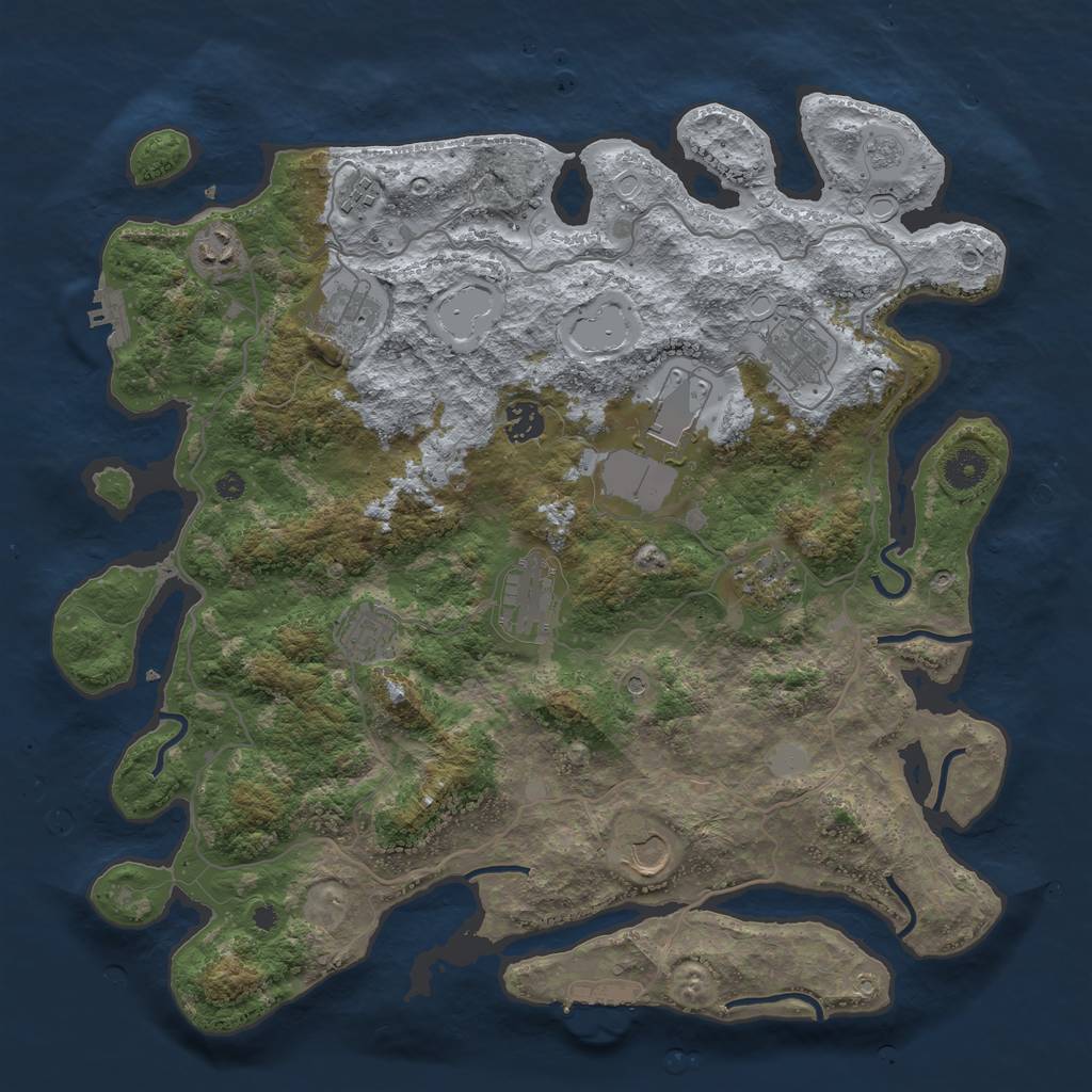 Rust Map: Procedural Map, Size: 4000, Seed: 1653402194, 17 Monuments