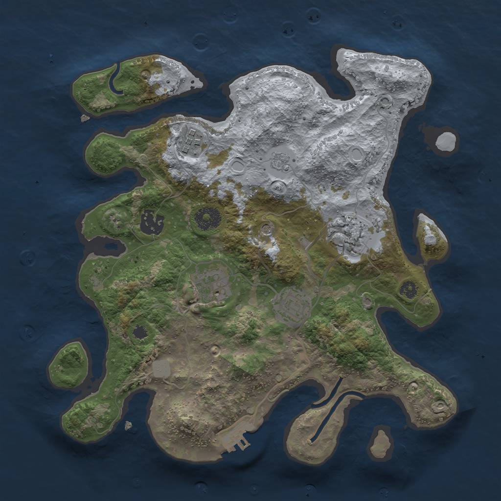 Rust Map: Procedural Map, Size: 3000, Seed: 479632808, 11 Monuments