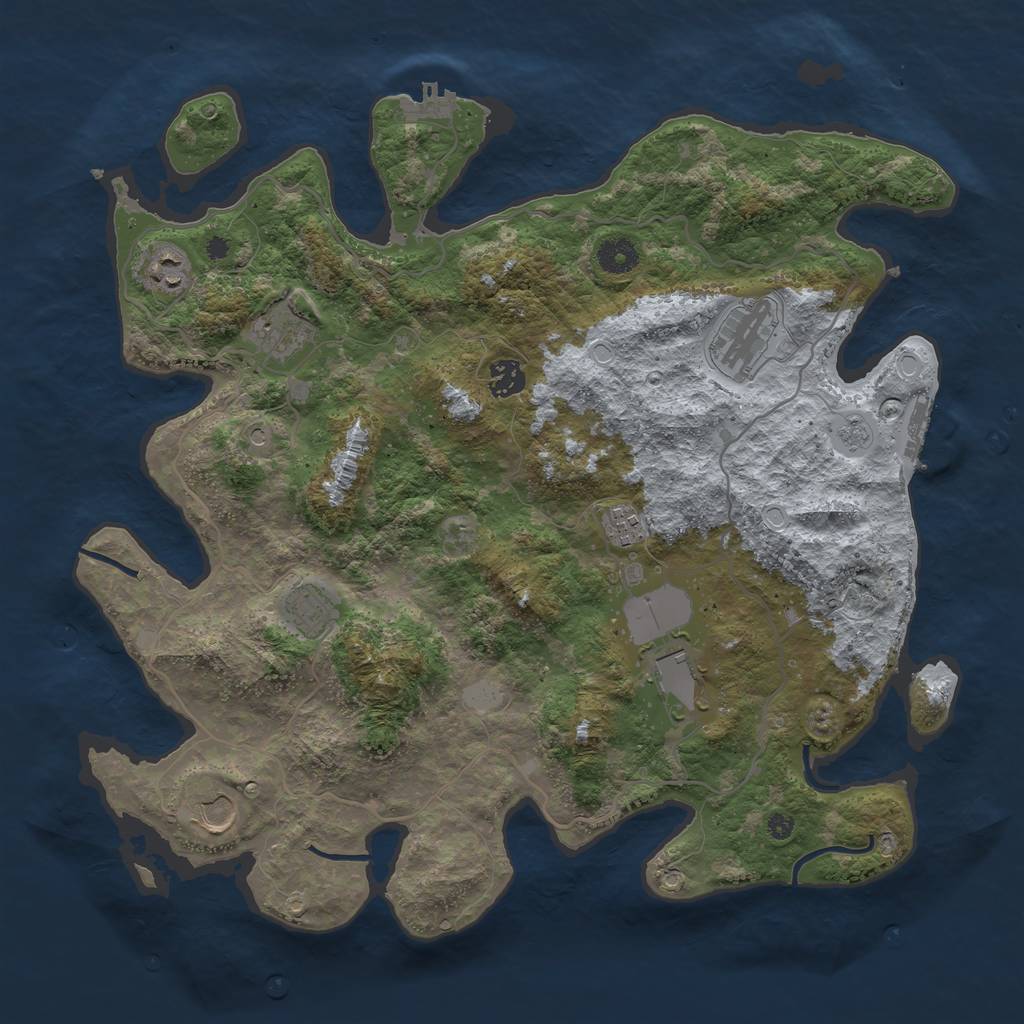 Rust Map: Procedural Map, Size: 4000, Seed: 753430811, 15 Monuments