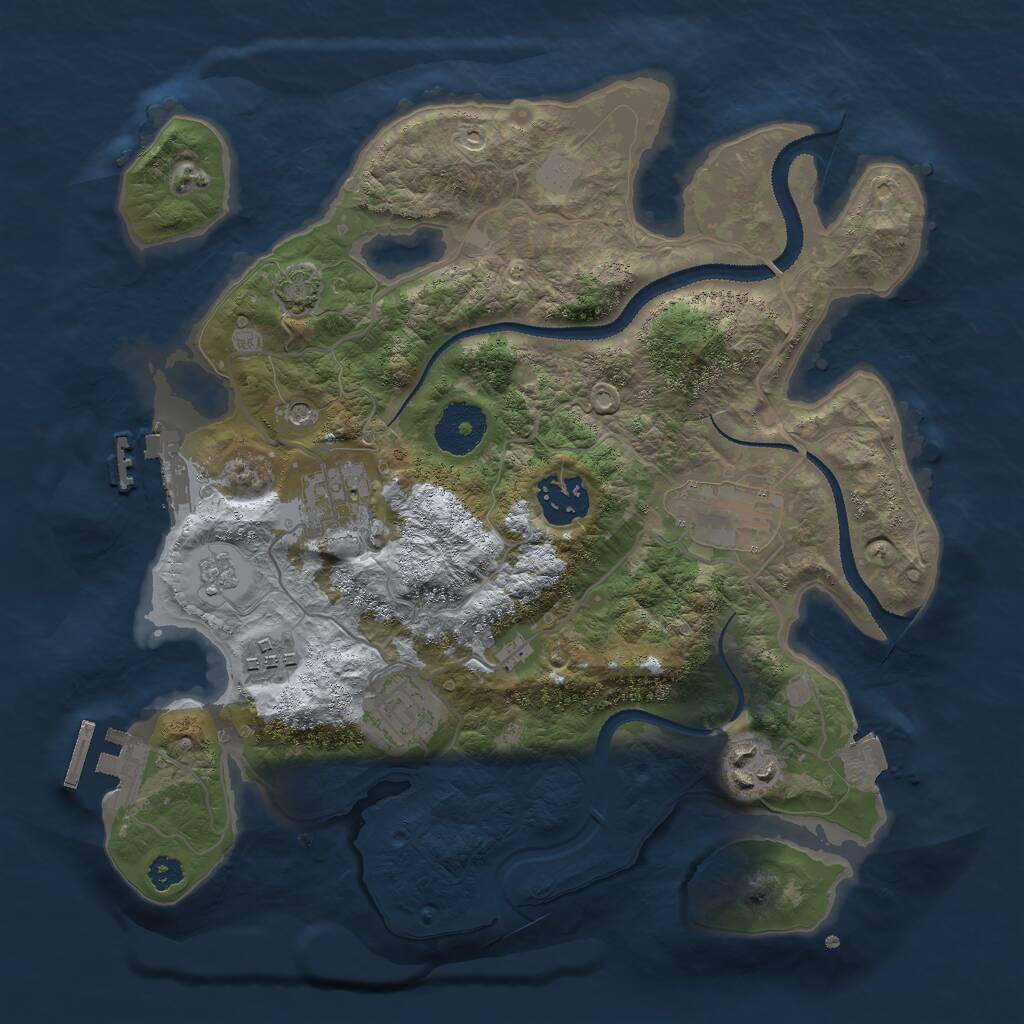 Rust Map: Procedural Map, Size: 3000, Seed: 2013, 12 Monuments