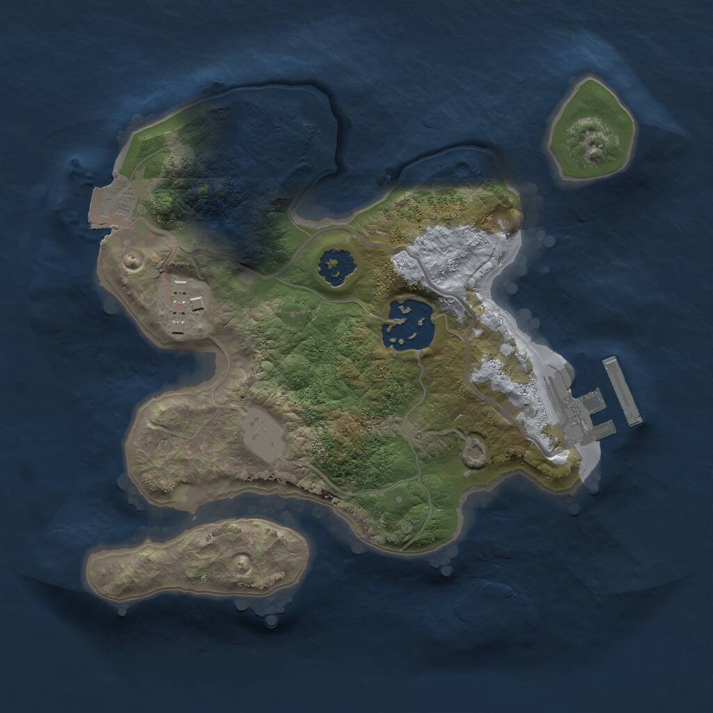 Rust Map: Procedural Map, Size: 2000, Seed: 434381201, 4 Monuments