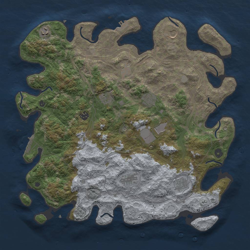 Rust Map: Procedural Map, Size: 4250, Seed: 24152525, 17 Monuments