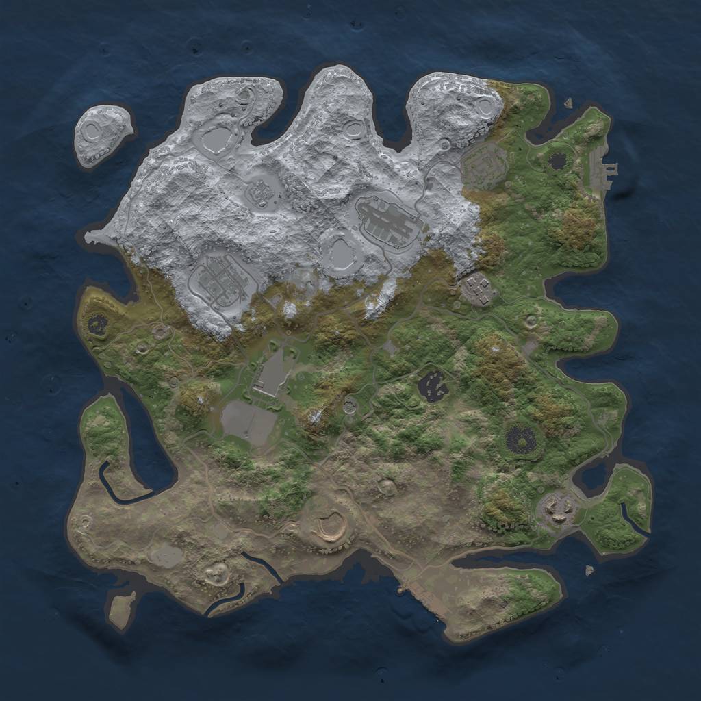 Rust Map: Procedural Map, Size: 3500, Seed: 18928, 15 Monuments