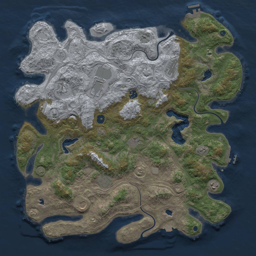 Rust Map: Procedural Map, Size: 4500, Seed: 1759285261, 15 Monuments