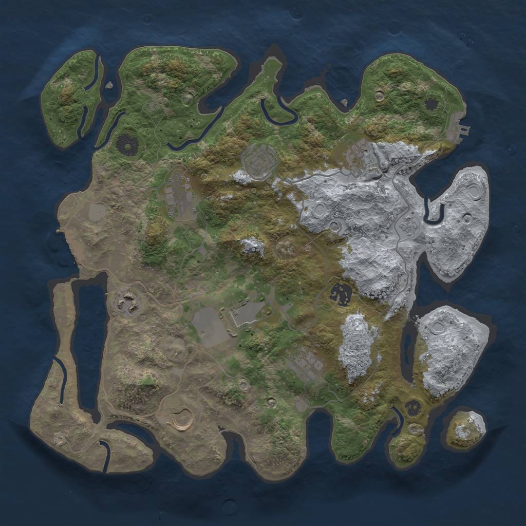 Rust Map: Procedural Map, Size: 3500, Seed: 575385577, 15 Monuments