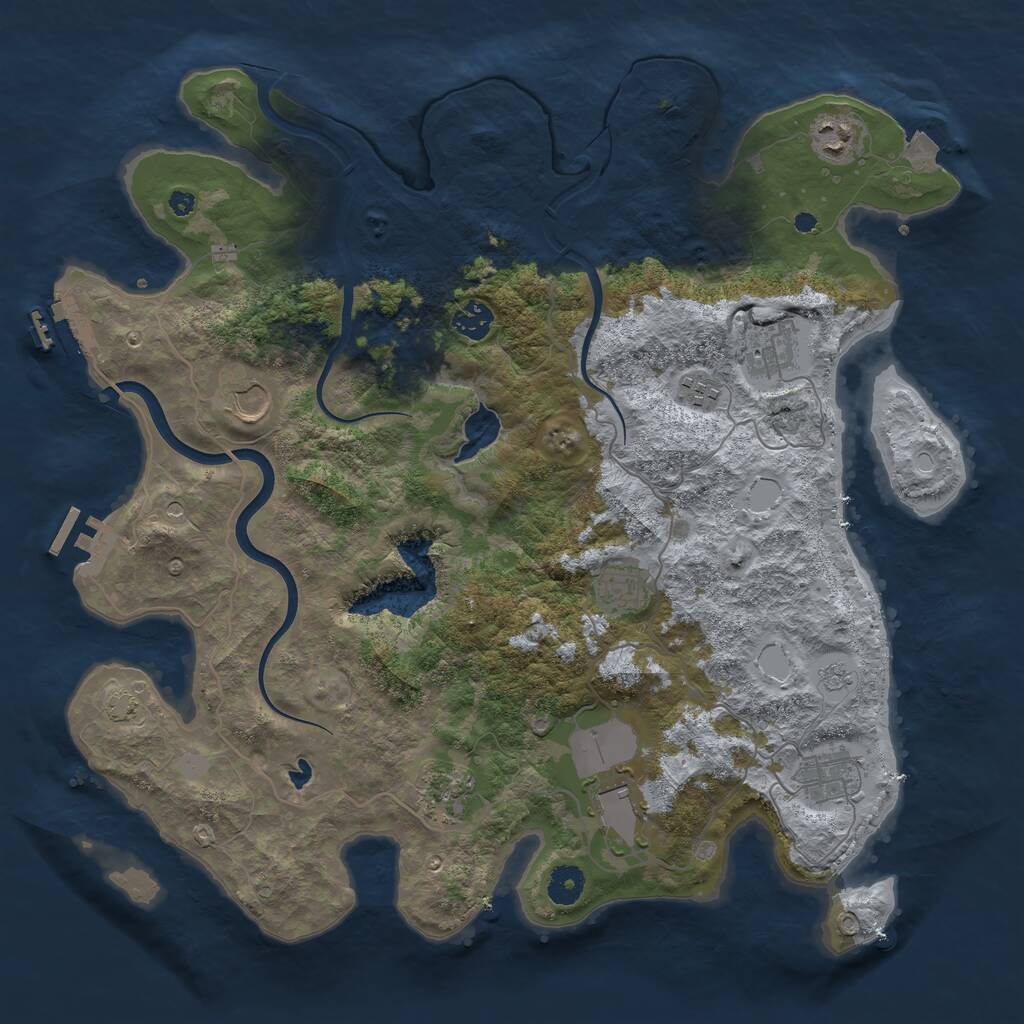 Rust Map: Procedural Map, Size: 4000, Seed: 1868628512, 15 Monuments