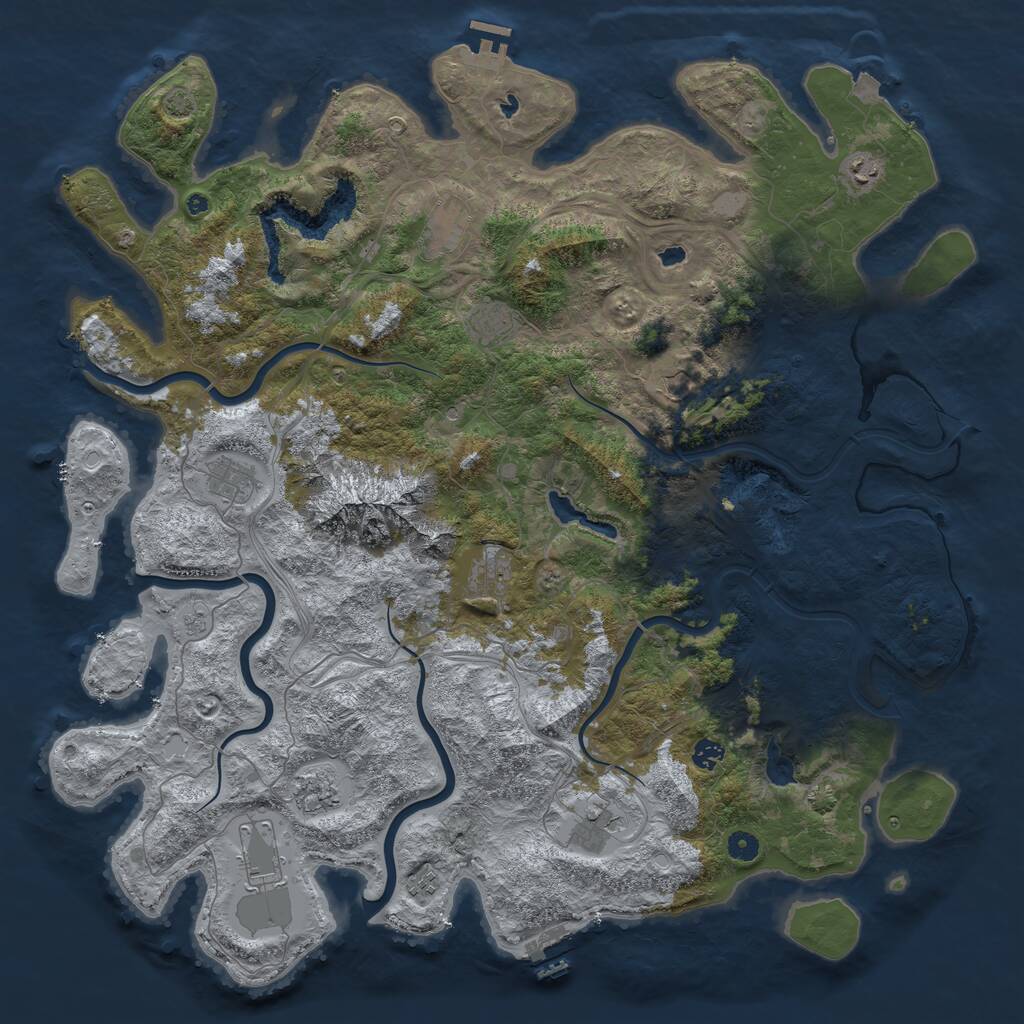 Rust Map: Procedural Map, Size: 5000, Seed: 147753629, 17 Monuments