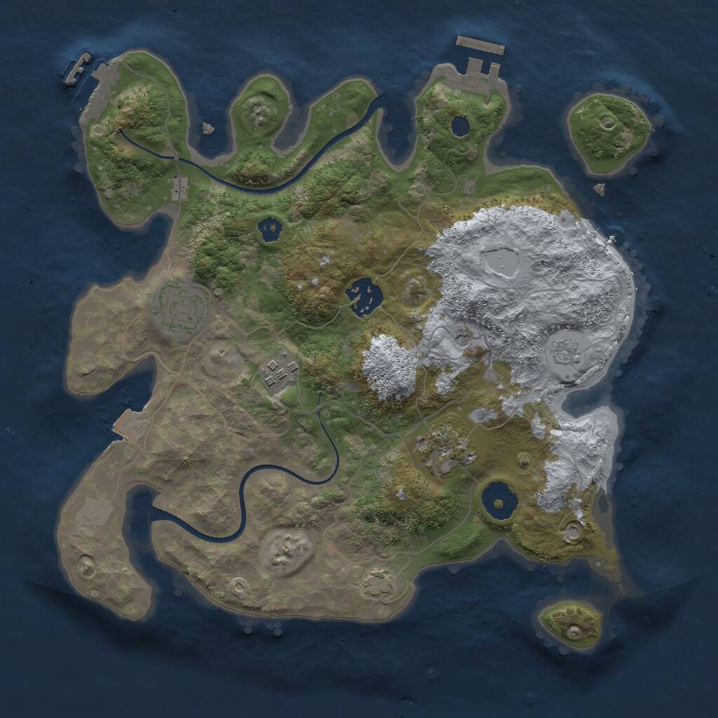 Rust Map: Procedural Map, Size: 3000, Seed: 4149, 10 Monuments