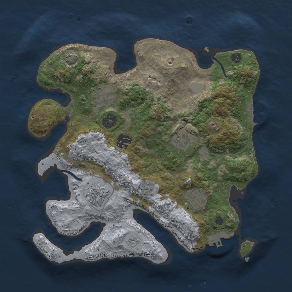 Rust Map: Procedural Map, Size: 3000, Seed: 24944, 13 Monuments