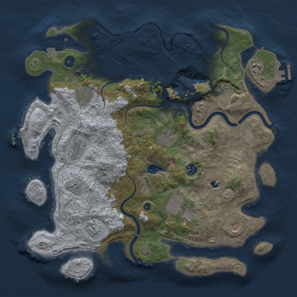 Rust Map: Procedural Map, Size: 4000, Seed: 224, 16 Monuments