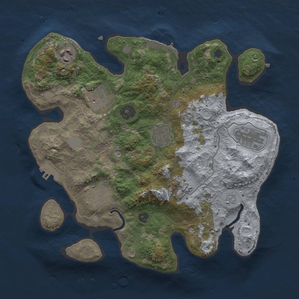 Rust Map: Procedural Map, Size: 3000, Seed: 1647842276, 13 Monuments