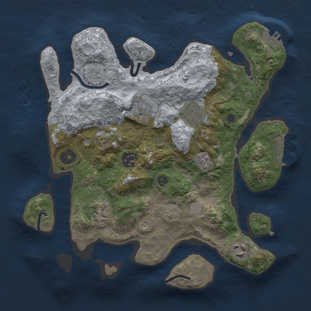 Rust Map: Procedural Map, Size: 3000, Seed: 3196, 13 Monuments