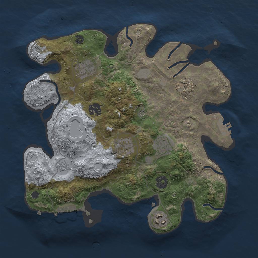 Rust Map: Procedural Map, Size: 3000, Seed: 29418, 13 Monuments