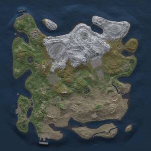 Thumbnail Rust Map: Procedural Map, Size: 3500, Seed: 13675, 14 Monuments