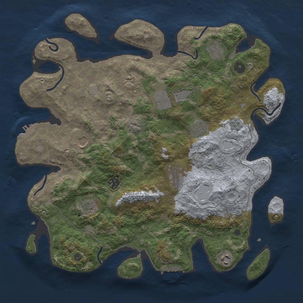 Rust Map: Procedural Map, Size: 4000, Seed: 2087240226, 17 Monuments