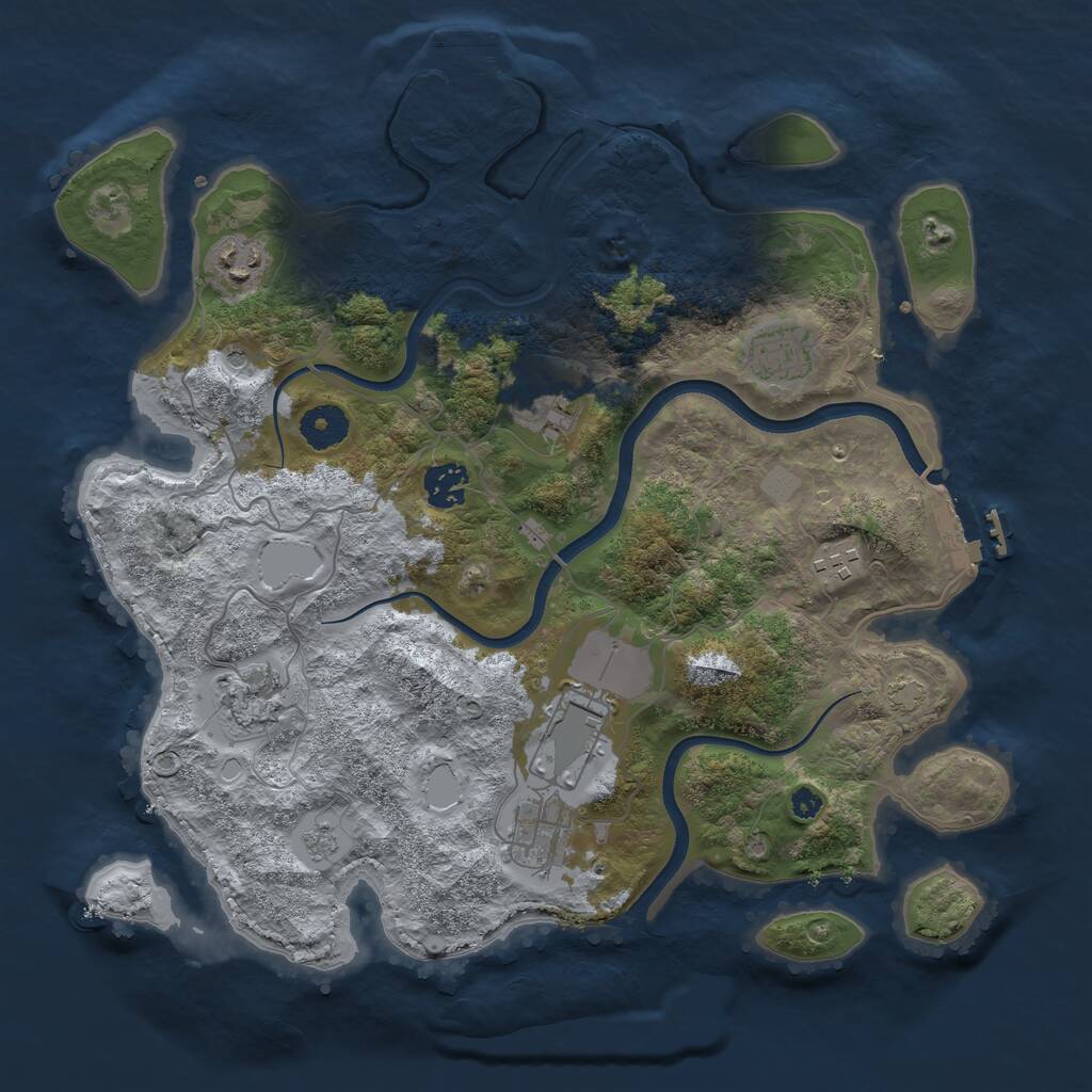 Rust Map: Procedural Map, Size: 3600, Seed: 22504, 14 Monuments