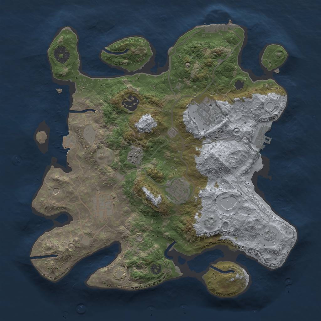 Rust Map: Procedural Map, Size: 3000, Seed: 22154, 13 Monuments