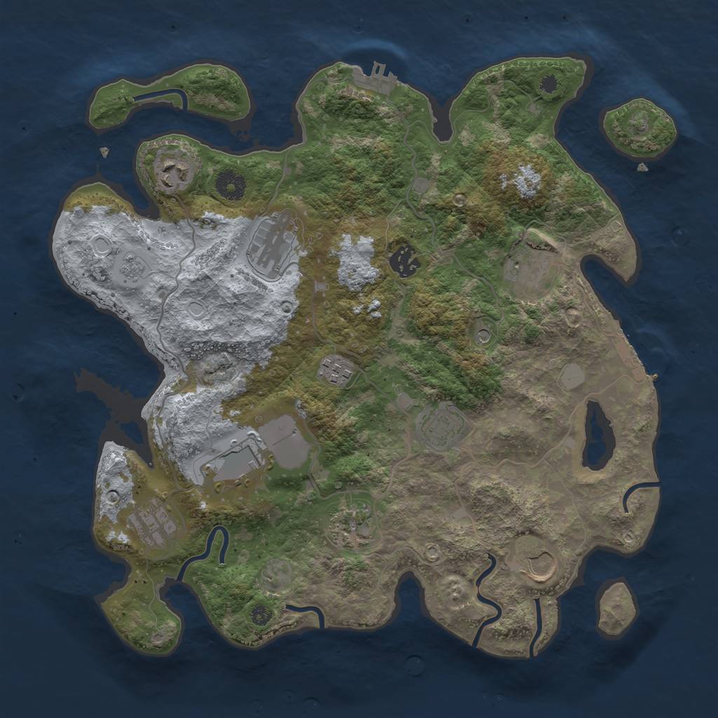 Rust Map: Procedural Map, Size: 3550, Seed: 963604, 17 Monuments