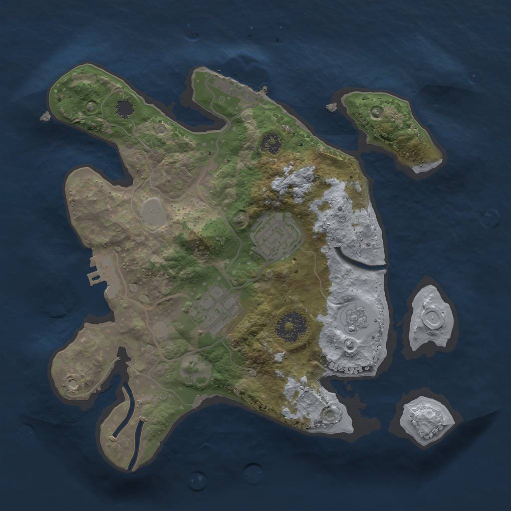 Rust Map: Procedural Map, Size: 2500, Seed: 14, 8 Monuments