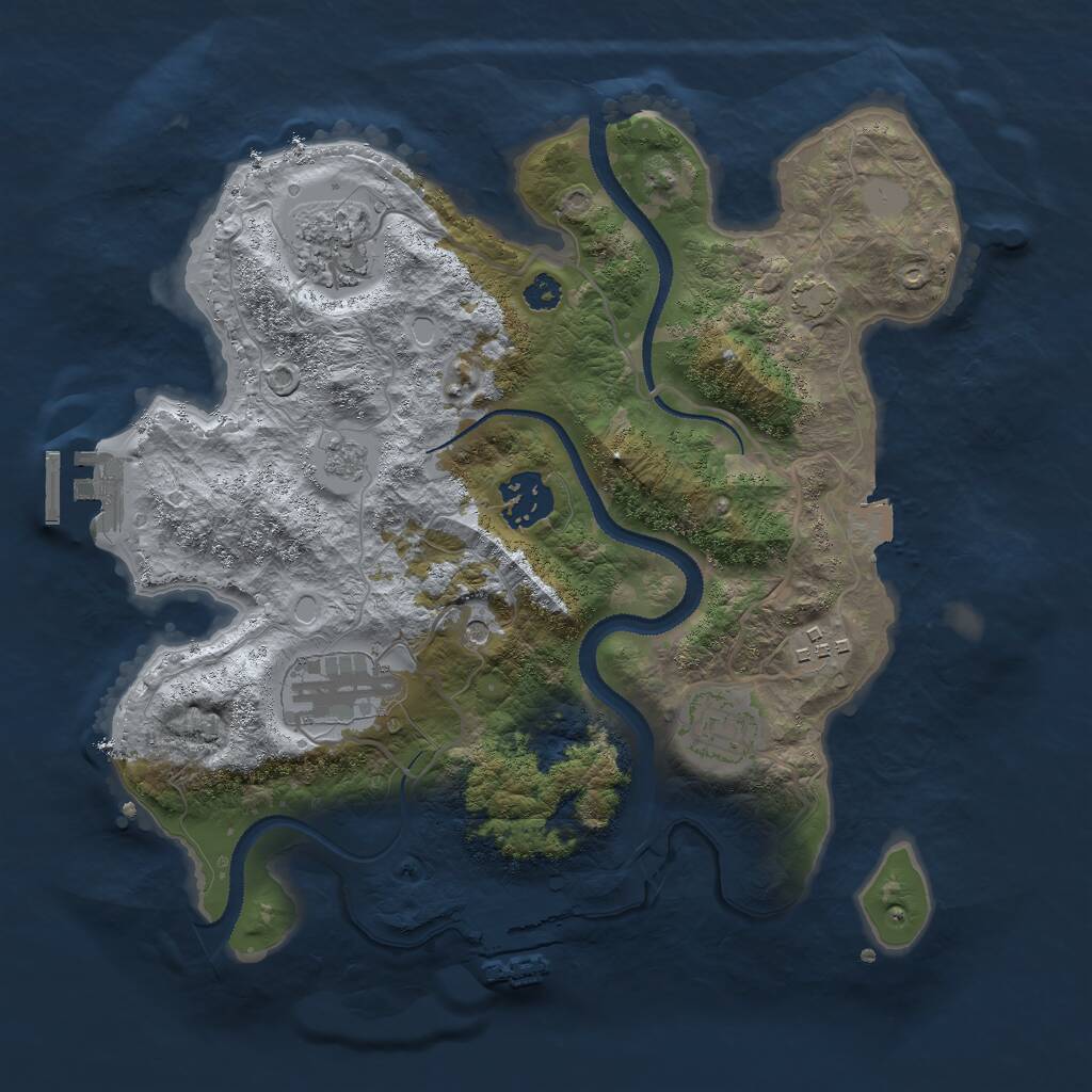 Rust Map: Procedural Map, Size: 3000, Seed: 30041982, 11 Monuments