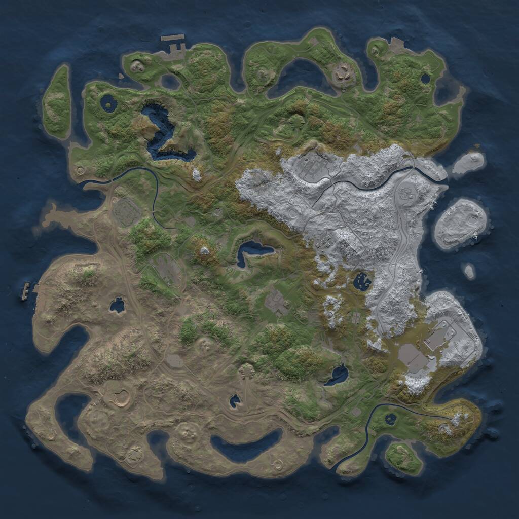 Rust Map: Procedural Map, Size: 4500, Seed: 147866, 15 Monuments