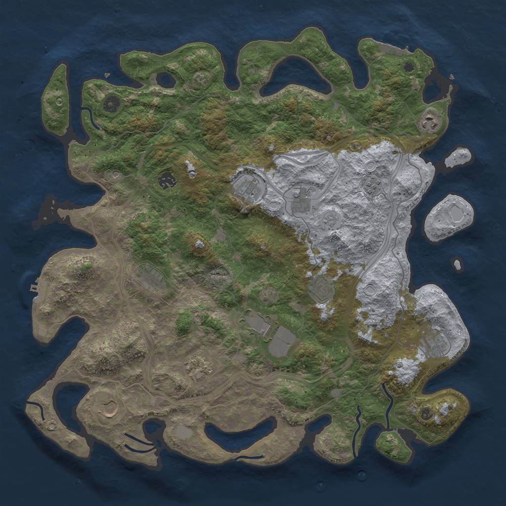 Rust Map: Procedural Map, Size: 4500, Seed: 147866, 18 Monuments