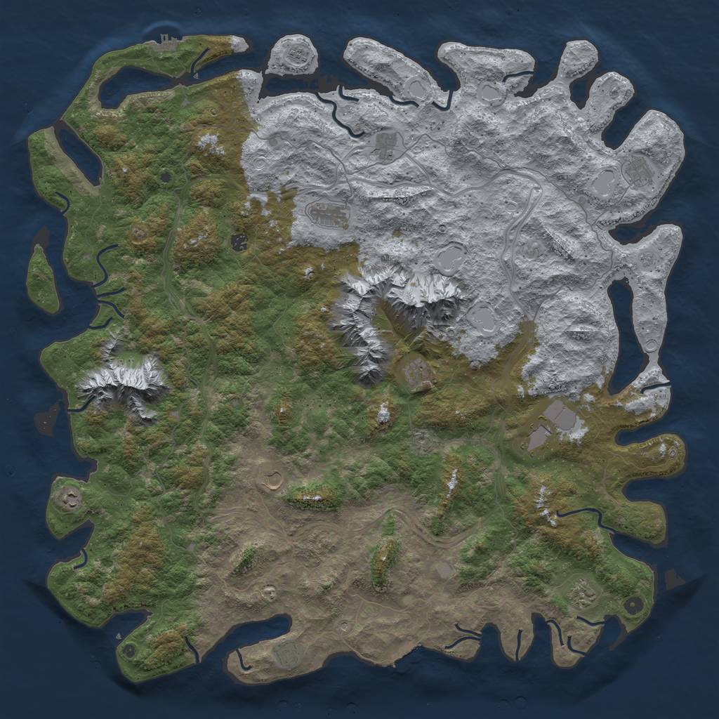 Rust Map: Procedural Map, Size: 6000, Seed: 1546893802, 18 Monuments