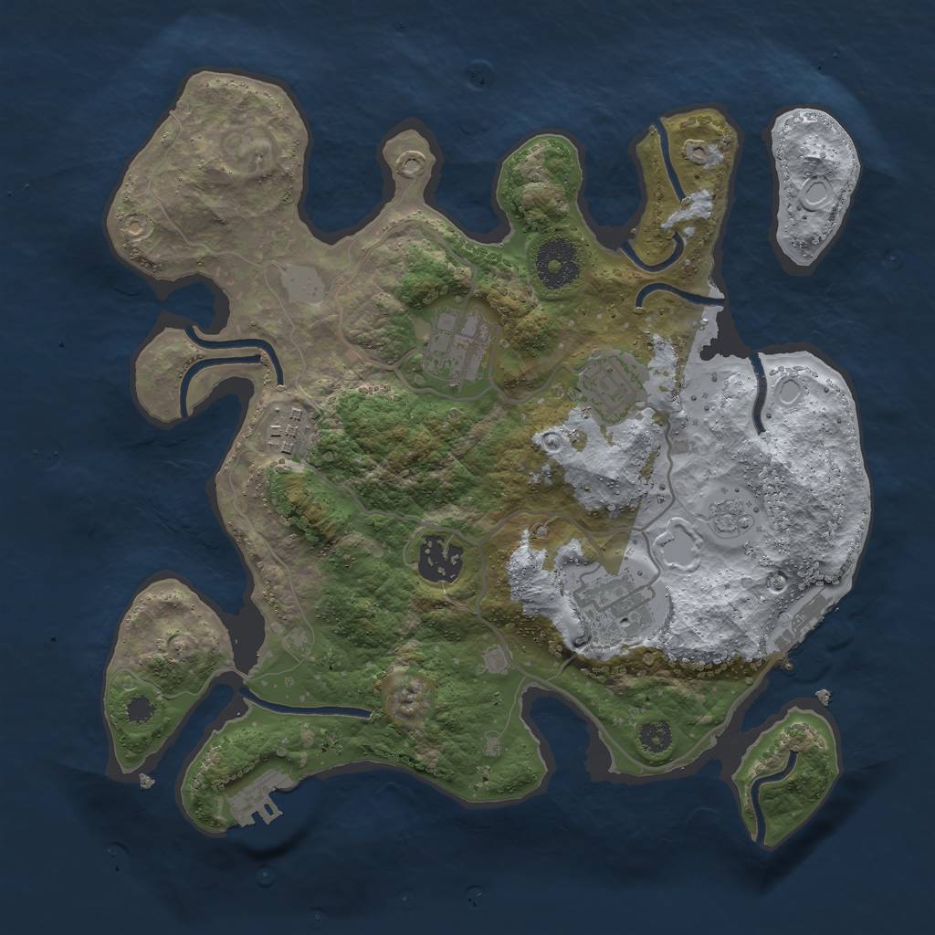 Rust Map: Procedural Map, Size: 3000, Seed: 82385, 11 Monuments