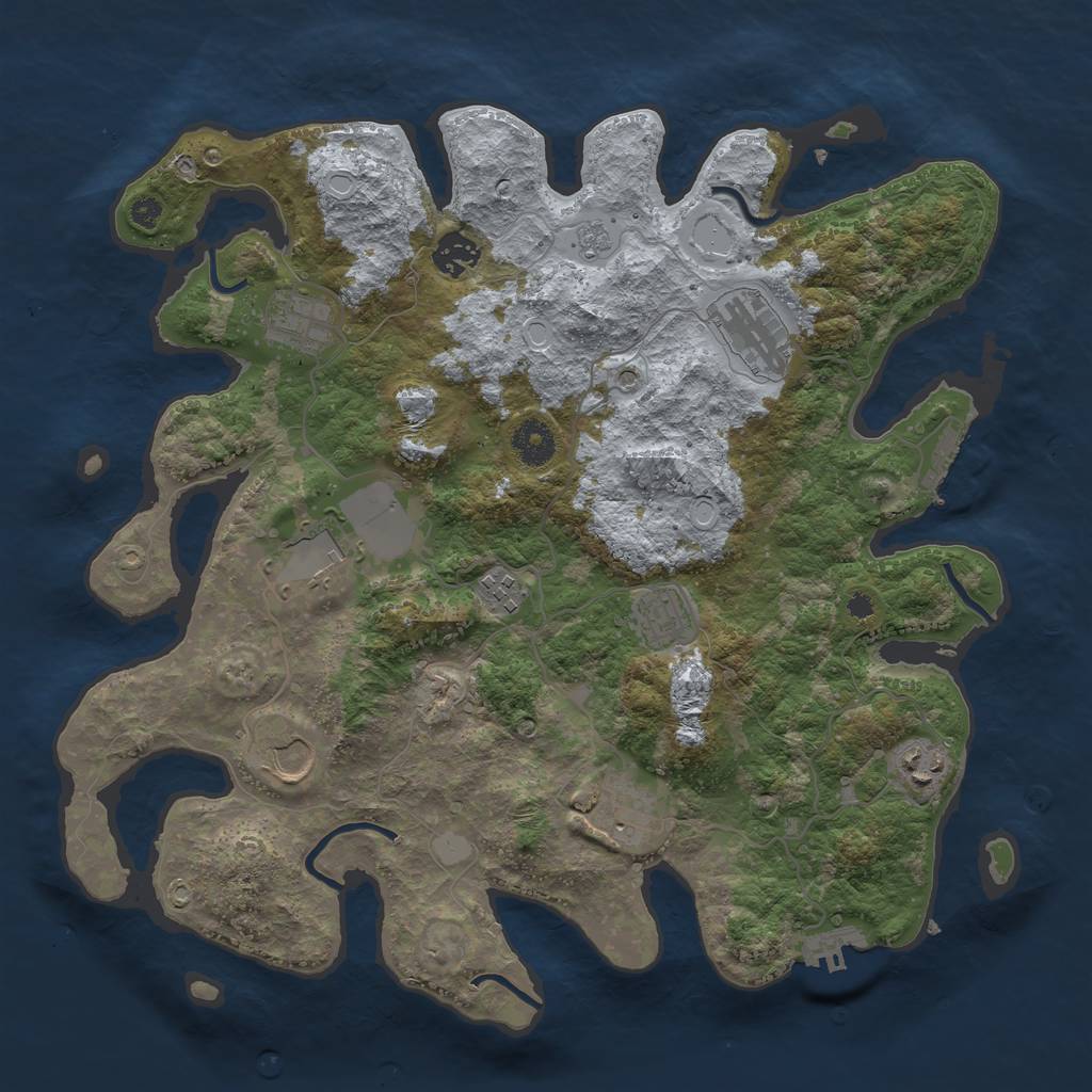 Rust Map: Procedural Map, Size: 3700, Seed: 1433925870, 16 Monuments