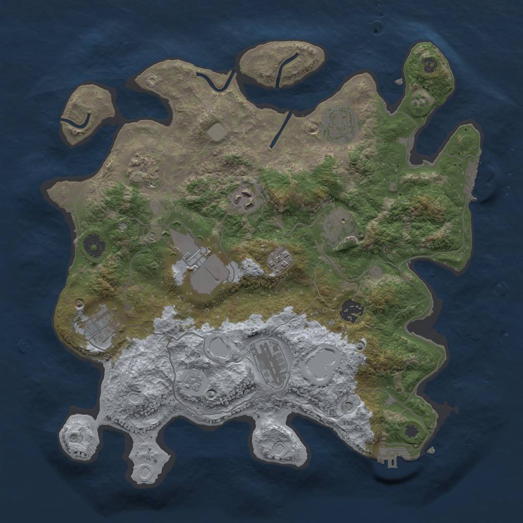 Rust Map: Procedural Map, Size: 3500, Seed: 202304255, 16 Monuments