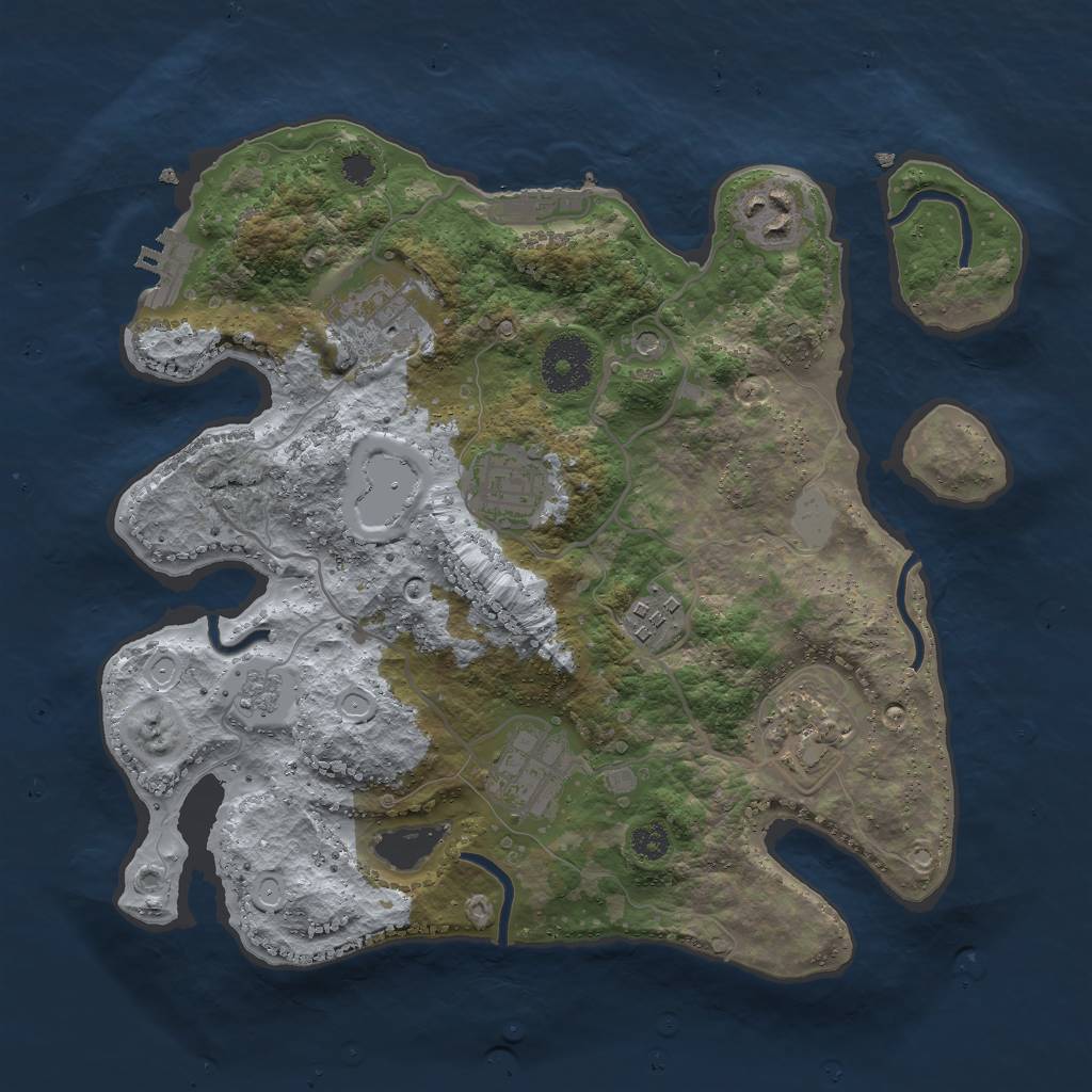 Rust Map: Procedural Map, Size: 3000, Seed: 13540, 13 Monuments