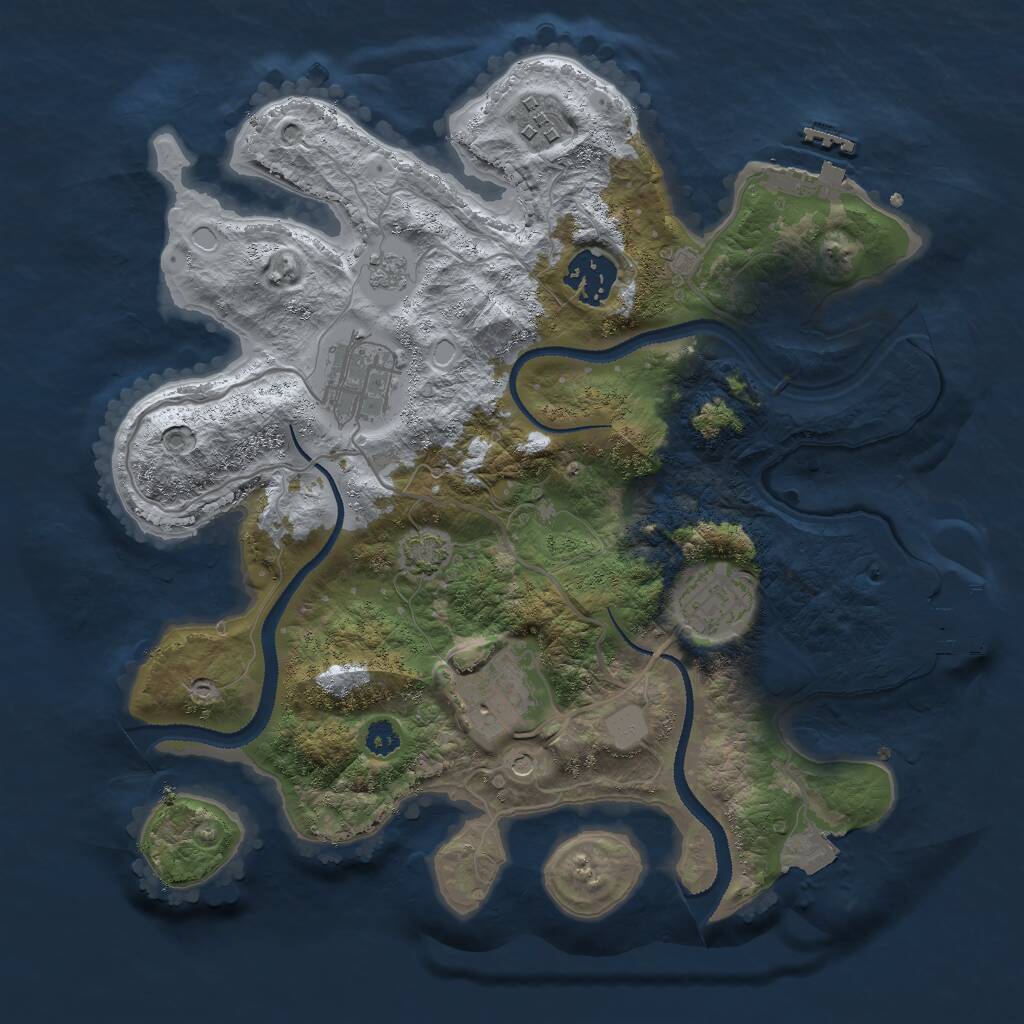 Rust Map: Procedural Map, Size: 3000, Seed: 23318, 11 Monuments