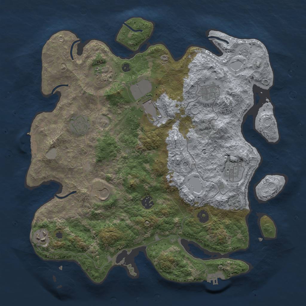 Rust Map: Procedural Map, Size: 3750, Seed: 358704648, 16 Monuments