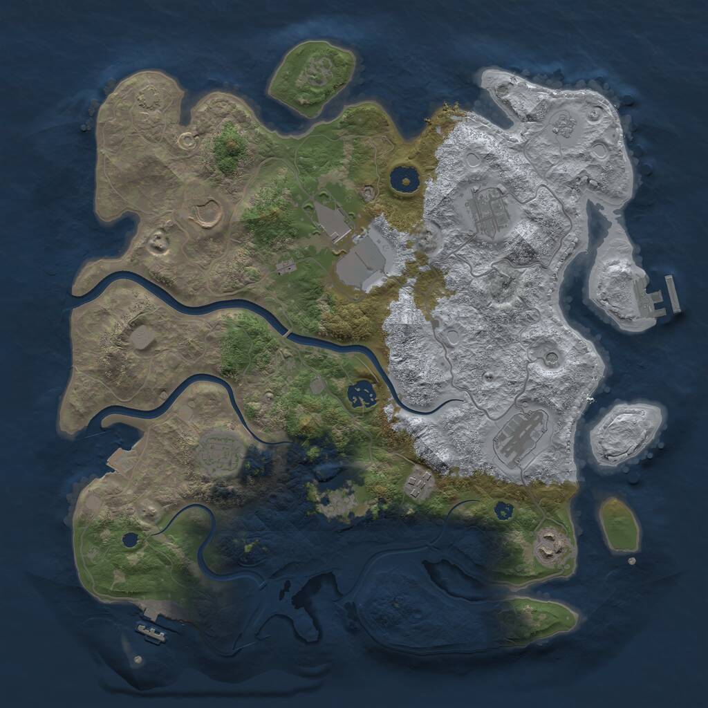 Rust Map: Procedural Map, Size: 3750, Seed: 358704648, 15 Monuments