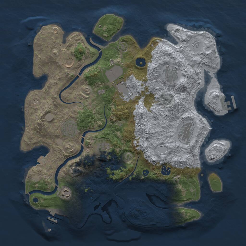 Rust Map: Procedural Map, Size: 3750, Seed: 358704648, 15 Monuments