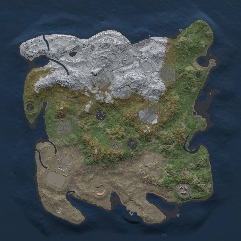 Rust Map: Procedural Map, Size: 3500, Seed: 14140, 15 Monuments