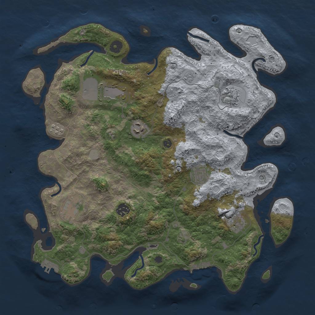 Rust Map: Procedural Map, Size: 3750, Seed: 1837126, 15 Monuments