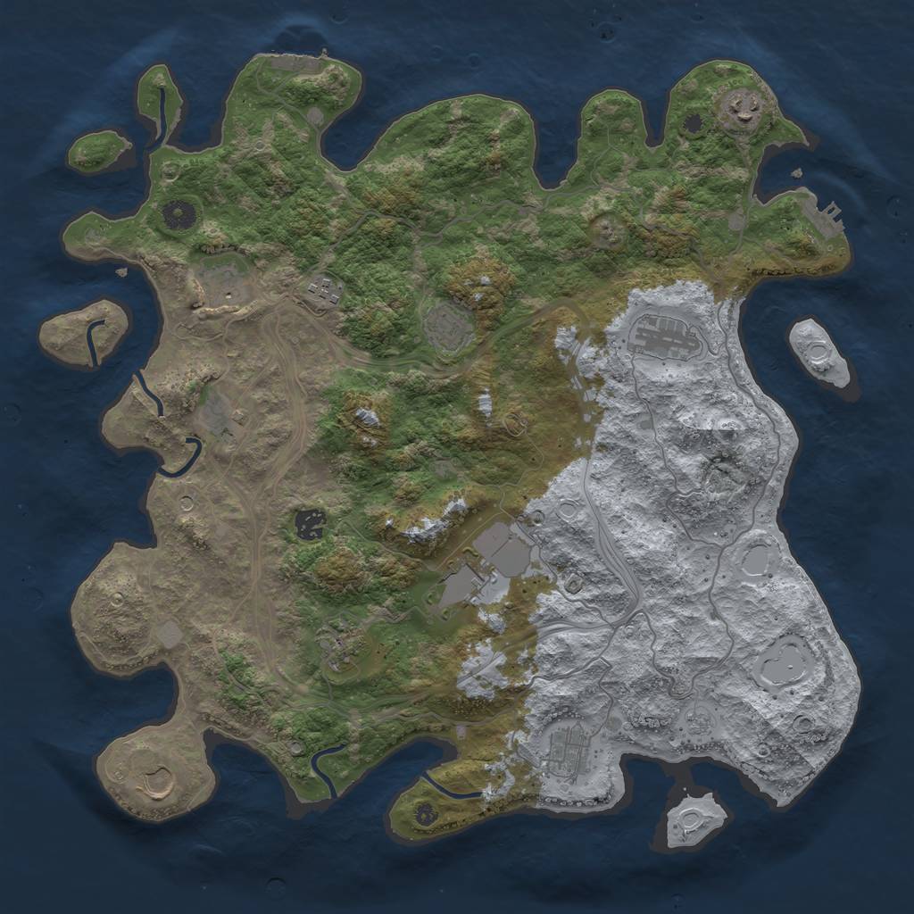 Rust Map: Procedural Map, Size: 4250, Seed: 359186809, 18 Monuments