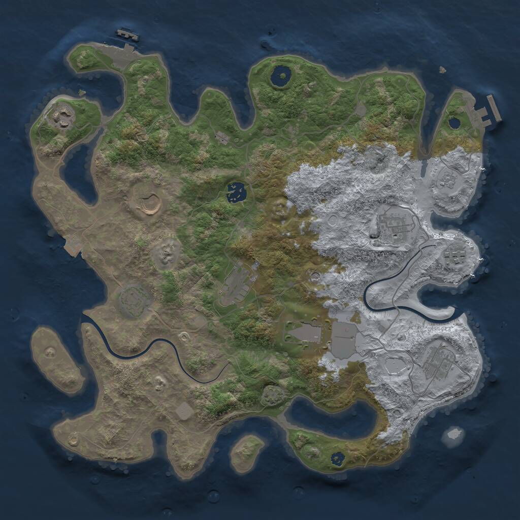 Rust Map: Procedural Map, Size: 3750, Seed: 862330998, 15 Monuments