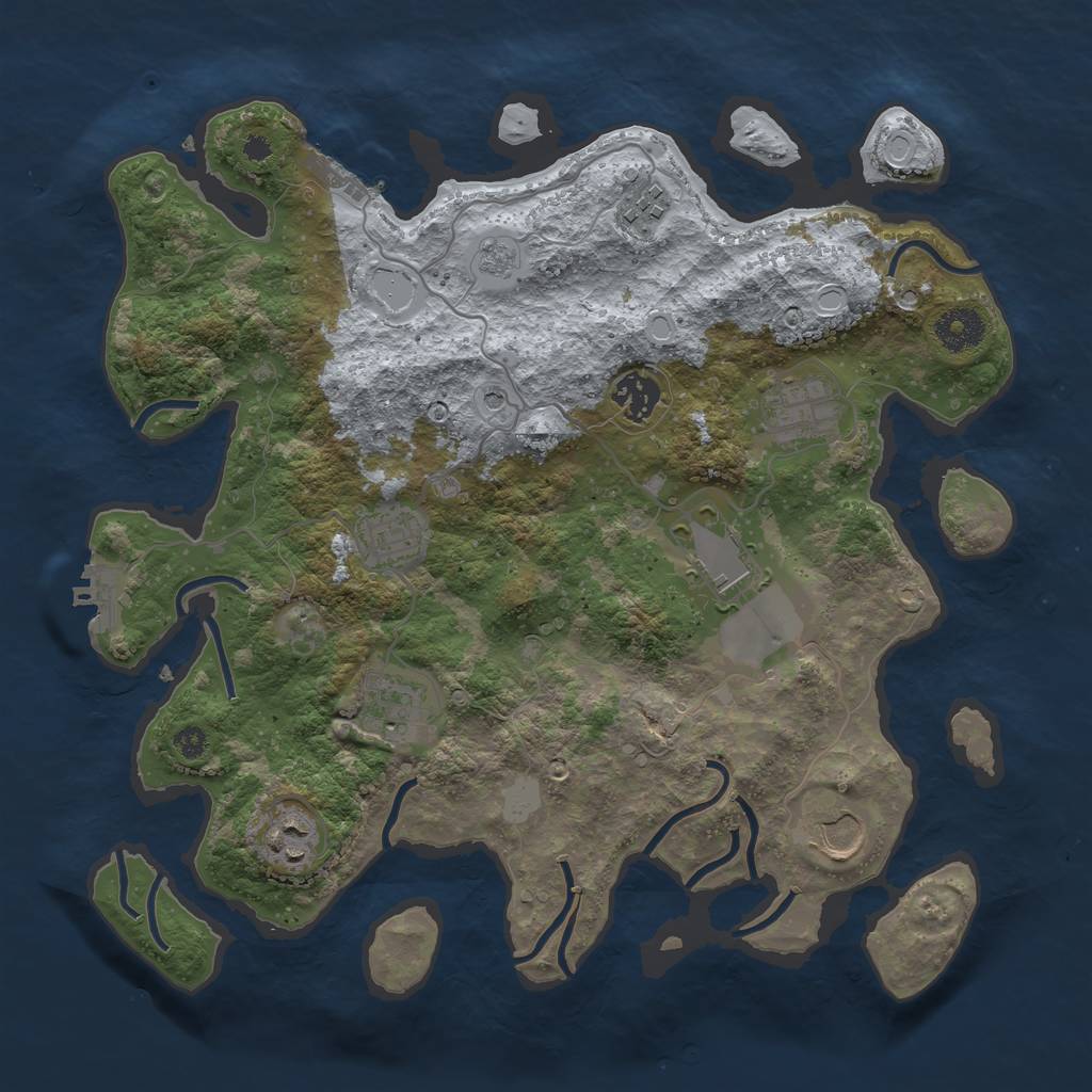 Rust Map: Procedural Map, Size: 3500, Seed: 1765707615, 15 Monuments