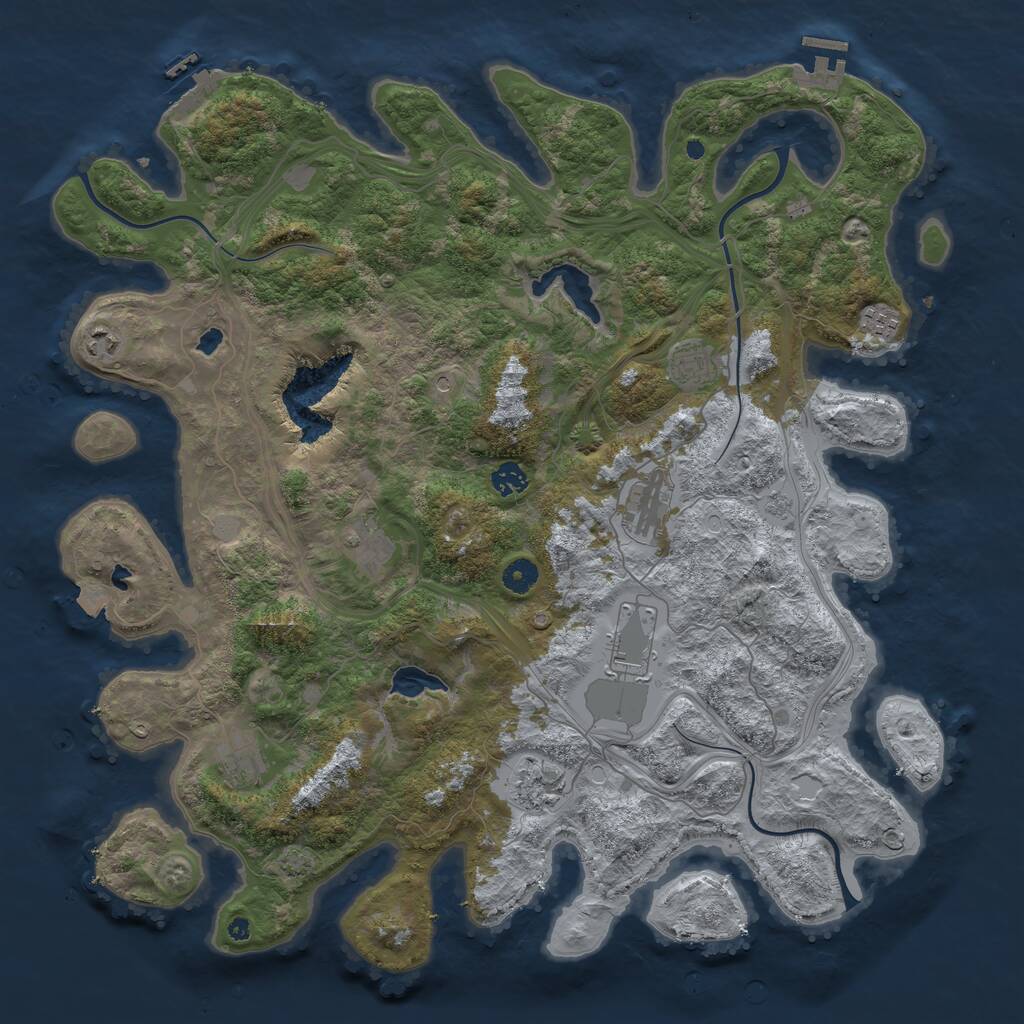 Rust Map: Procedural Map, Size: 4500, Seed: 1976467834, 15 Monuments